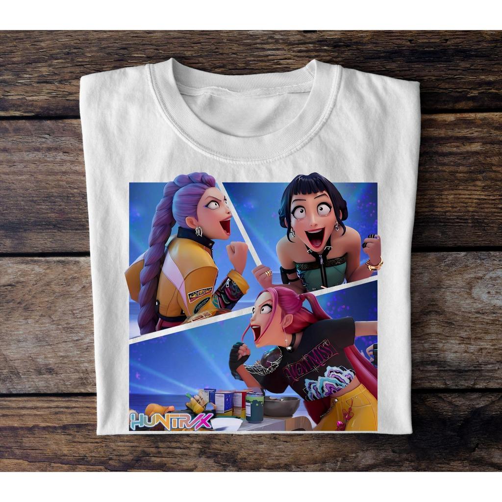 K-pop Истребитель демонов Саджа Мальчики Футболка Харадзюку Круглый вырез Повседневная Аниме Футболка Топы Унисекс