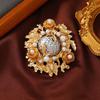 Vintage Baroque High-End Court Pearl Brooch Light Luxury Pin Medieval Coat Jacket Accessories