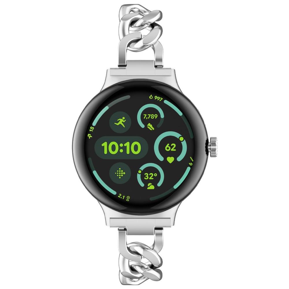 Стильный металлический ремешок-цепочка из нержавеющей стали для Google Pixel Watch 3 4 45 мм Регулируемый браслет Ремешок для часов Для Google Pixel Watch 1 2 3 4 41 мм