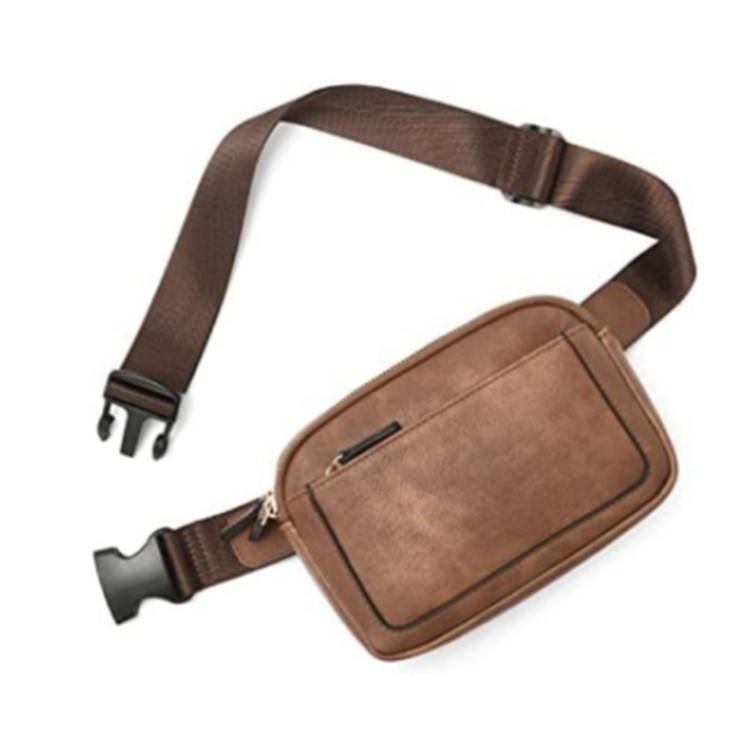 PU Leather Women's Belt Bag Adjustable Shoulder Strap Crossbody Waist Bag Fashionable Faux Leather Waist Pack