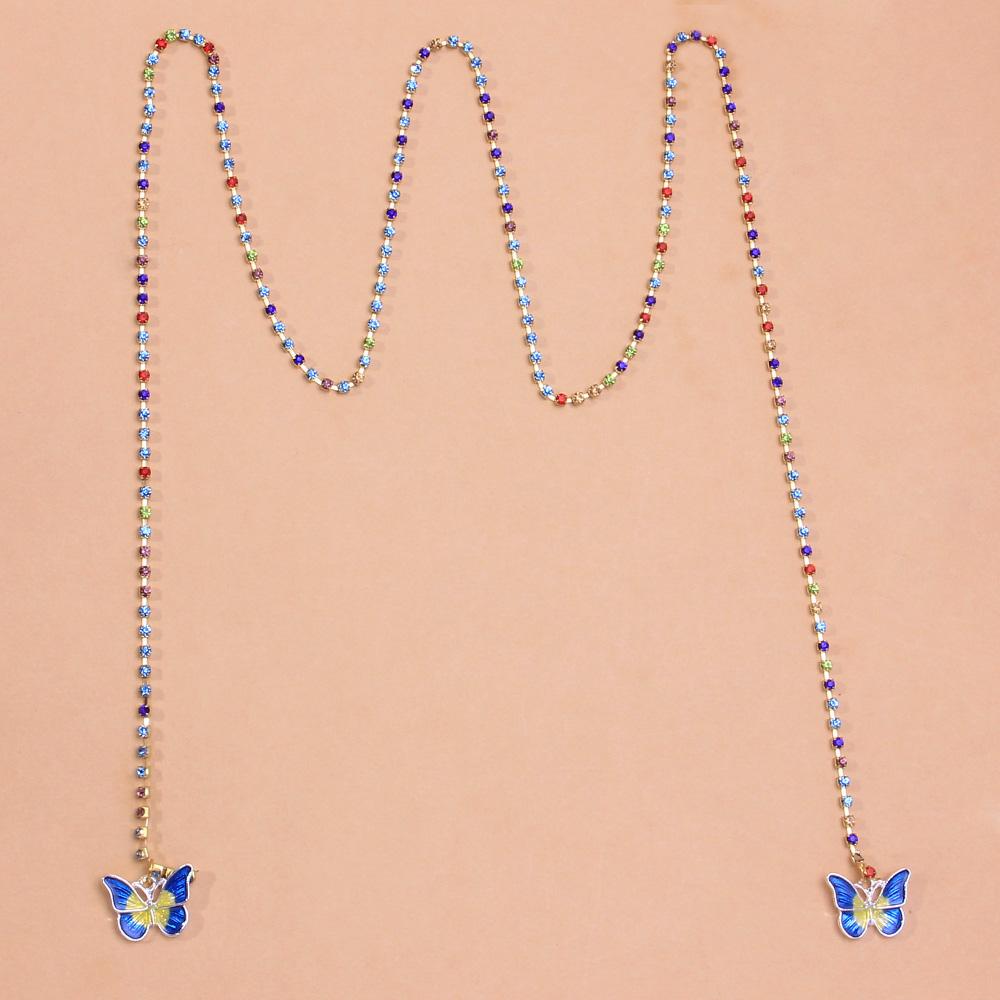 Stonefans Bohemian Teddy Bear Pendant Face Chain Jewelry Festival New Rhinestone Fashion Body Chains for Women Bikini Party Gift