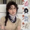 Polka Dot Flower Printed Headscarf  INS Style Sun Protection Headband Towel Women Korean Cotton Linen Square Scarf Bandana New