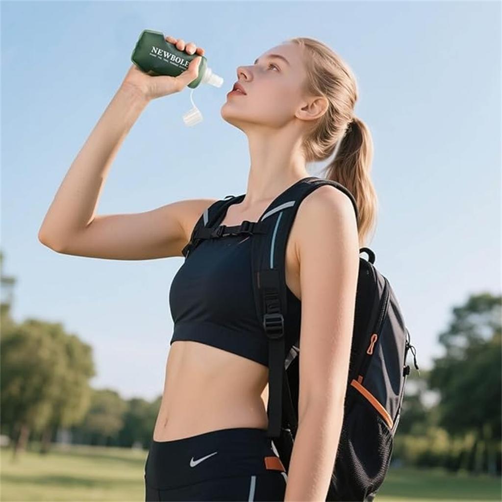 Gradient Sports Soft Water Bottle, Foldable Portable Soft Flask for , Running, Cycling & Outdoor Fitness, Lightweight Hydration Bottle