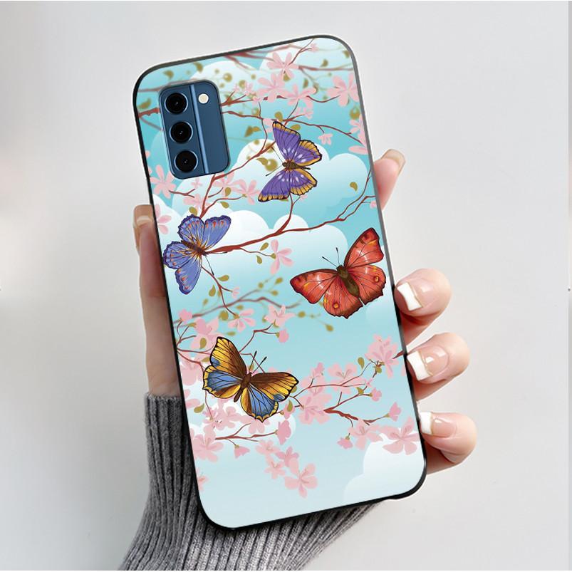 For Nokia C300 Case Luxury Fashion Butterfly Flower Black Soft TPU Silicon Back Cover For Nokia C300 C 300 NokiaC300 Phone Cases