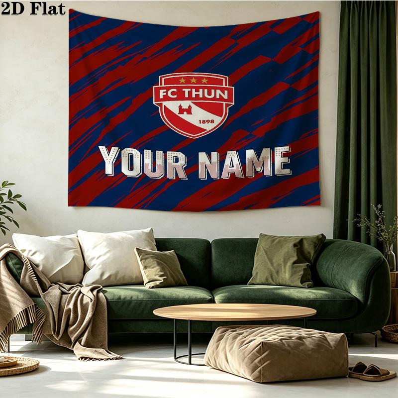 Custom Name FC Thun Printed Tapestry – Wall Hanging for Bedrooms, Dorms, and Home Decor