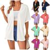 Women's Summer Casual Lightweight Cardigan Short Sleeve Cardigan Casual Loose Smock Top Jacket