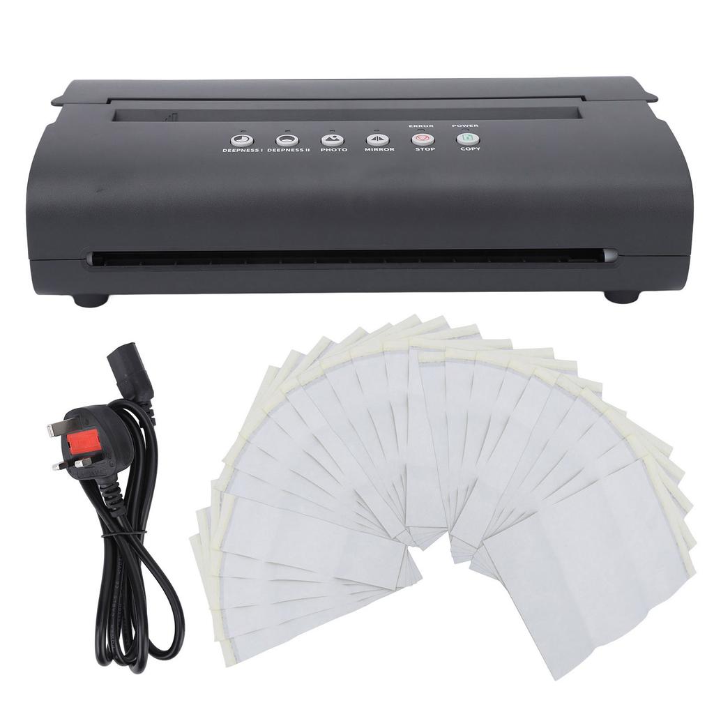 Tattoo Transfer Machine Set High Speed Low Noise 30pcs Transfer Paper Tattoo Pattern Copier Printer