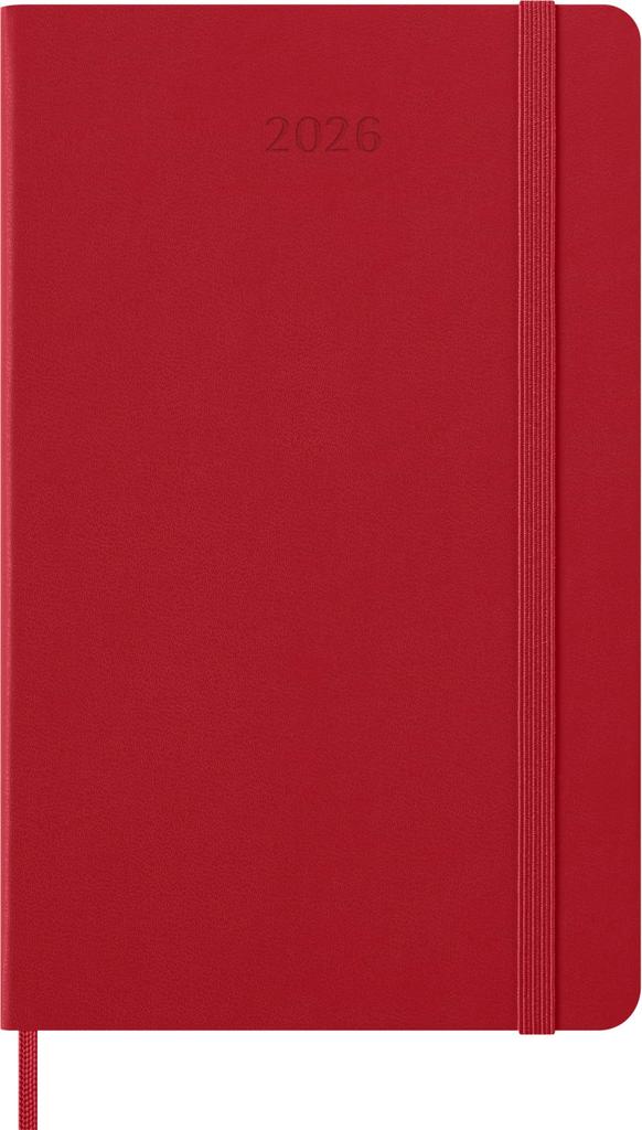 Moleskine 2026 Январь Еженедельник Большой Размер x Scarlet DHF212WN3Y26 Планировщик, Старт, 12-месячный Дневник, (13см 21см), Твердый переплет, Красный,