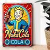 WastelandNostalgiaCo Алюминиевая вывеска Nuka Cola | Винтажное научно-фантастическое настенное искусство | Предварительно просверлена для игровых комнат и мужских берлог