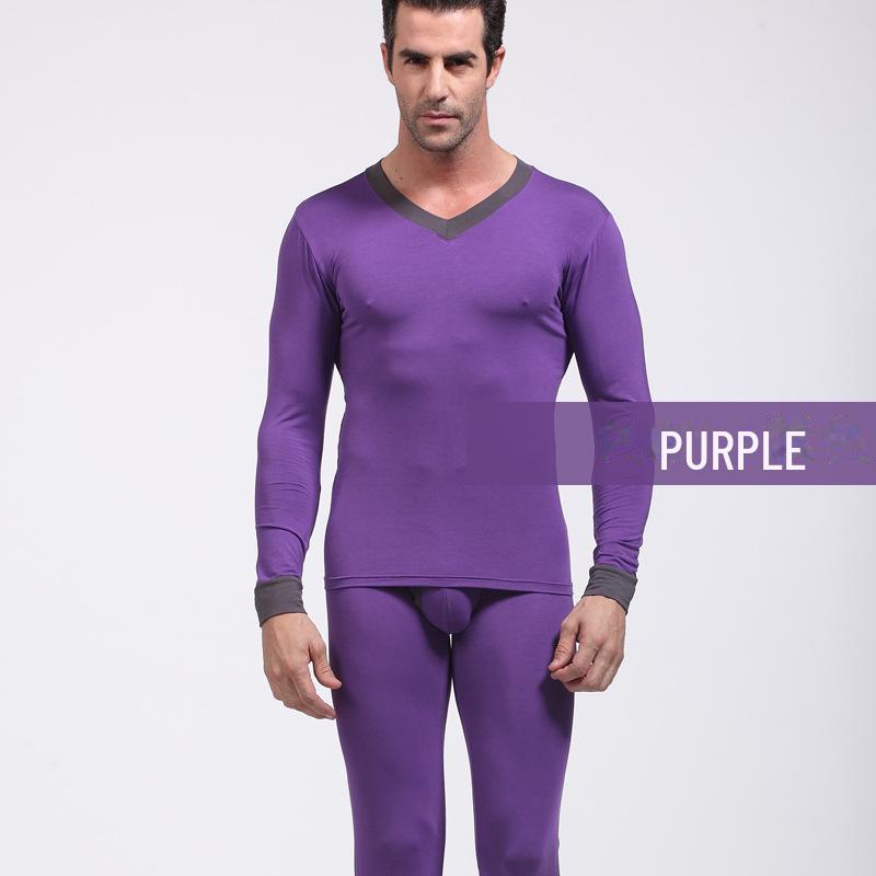Мужской комплект термобелья с V-образным вырезом - тонкий, теплый базовый слой для осени/зимы