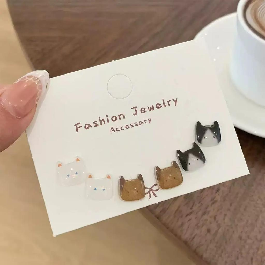 Набор из 6 шт. Милые серьги-подвески в стиле Харадзюку, синие медузы, звезды, морская тематика для женщин и девочек, уникальный эстетичный шарм, аксессуары