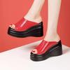 Summer New Women's Sandals, Thick Sole High Heel, Open Toe Simple Classic Design, Outdoor Wedge Casual Shoes