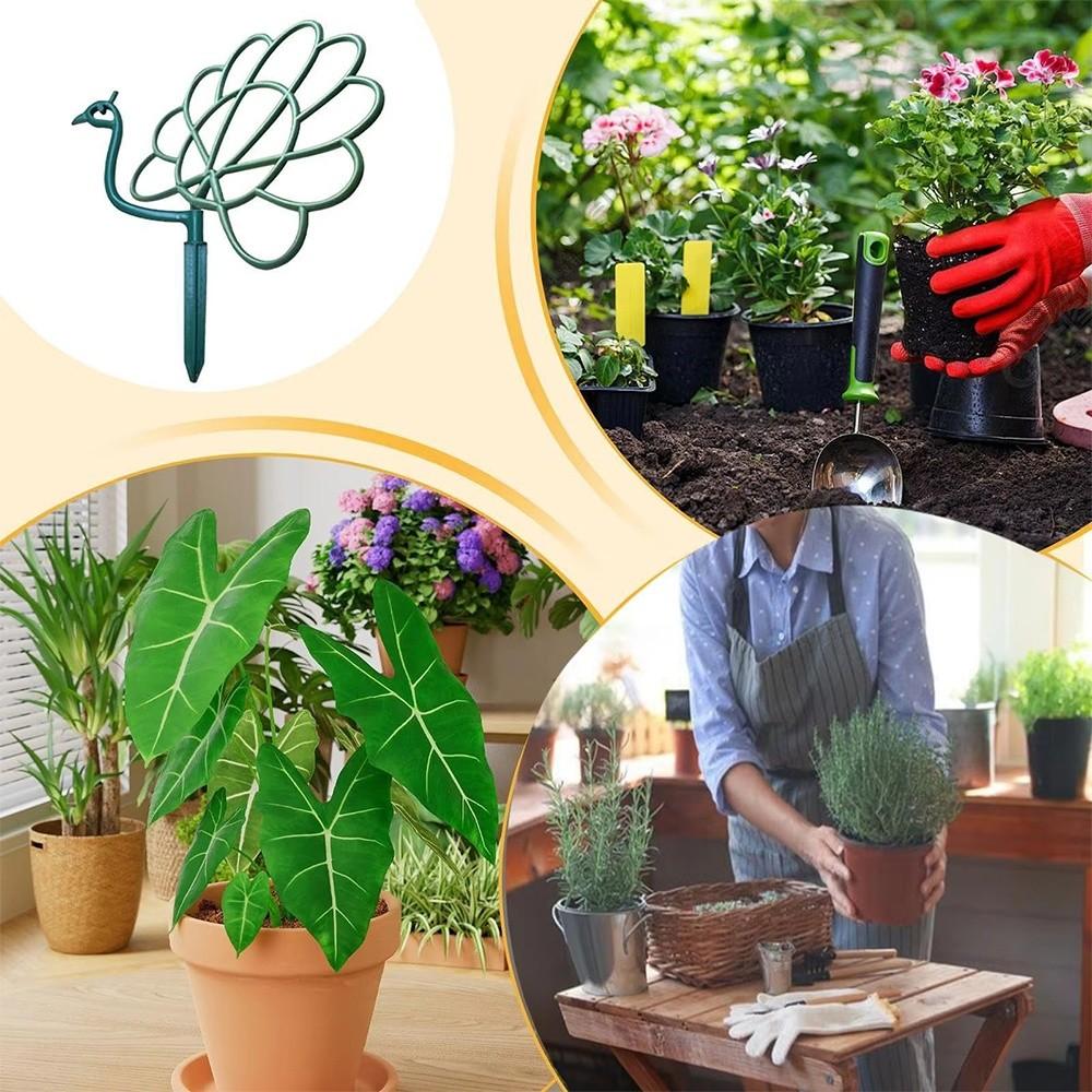 Outdoor Peacock Shape Trellis Stick Frame Garden Plant Stake Flower Climb Frame Courtyard Flowers