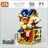 LOZ 1733 City Street Chinatown Pharmacy Shop Store Hospital Architecture DIY Mini Blocks Bricks Building Toy No Box