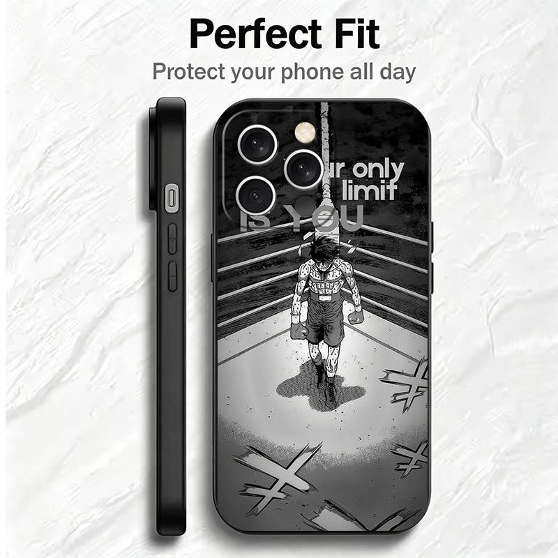 Мягкий чехол для телефона Hajime No Ippo для iPhone 16 16E 17 Air 15 Pro Max 14 Plus 13 Mini 11 12 7 Черный задний корпус