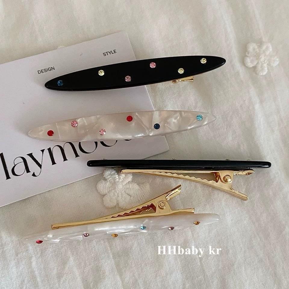 Водяные бриллиантовые заколки для волос, Сладкая челка, Боковые заколки для волос, Овальные зажимы-уточки, Аксессуары для волос