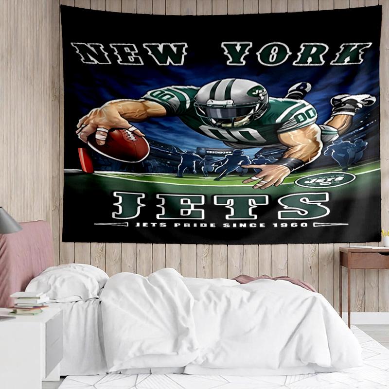 New York Jets logo Tapestry for Bedroom Aesthetic Classroom Tapestries Wall Hanging for Living Room Dorm Office,Ideal Creative Gift