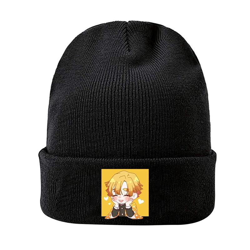 Demon Slayer Eyes Knitted Hat For Women Unisex Beanies Winter Hats Polyester Kimetsu No Yaiba Anime Manga Hip Hop Melon Cap