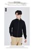 Men's Customizable Zippered Stand-Up Collar Hoodie with Double-Sided Jacquard Logo Print