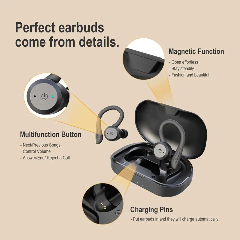 2026 Waterproof IPX7 Swim Gaming in Ear Wireless TWS Audifonos Fone De Ouvido Bluetooth Earbuds Sport Earphones Headphones