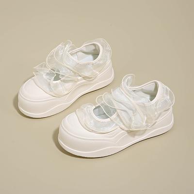 Модные лоферы CRLAYDK Sweet Lace для женщин, толстая подошва, летние на липучке, для ходьбы, нарядные, слипоны, повседневные, милые туфли на платформе для девочек