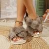 Домашняя обувь и тапочки Теплые Удобные С открытым носком Мягкие Плюшевые Туфли Однотонные Для дома Напольные Тапочки