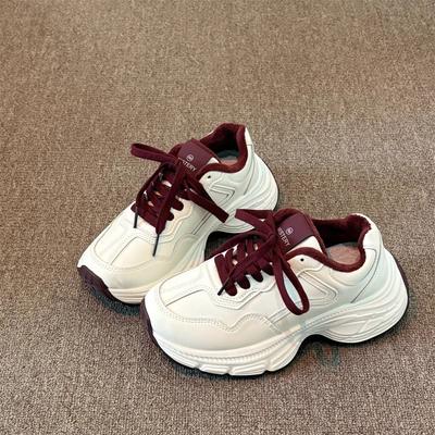 Женские кроссовки «папины кроссовки» 2025 года, новые весенне-осенние женские туфли популярны, универсальные кроссовки на толстой подошве, увеличивающие рост, для бега, повседневные, спортивные