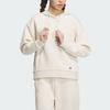 Adidas Lounge Hooded Sweatshirt Pure Color Sport Casual Pullover Women Tops Wonder-White IP0756