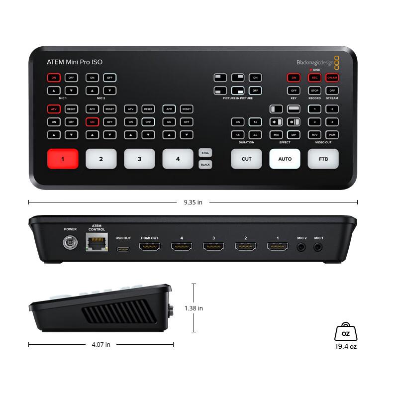 Blackmagic Design ATEM Mini Pro ISO HDMI Live Production Switcher