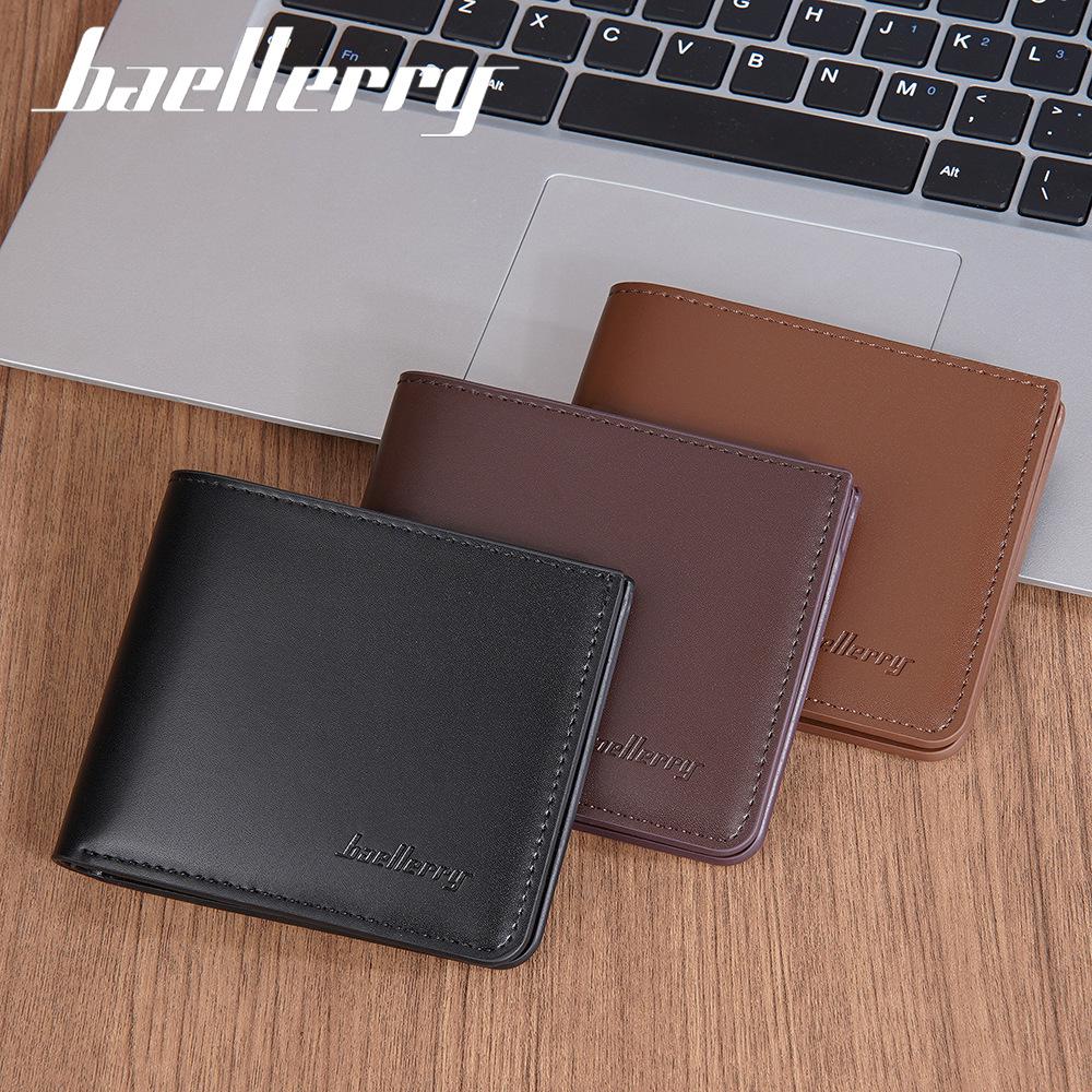 Men's Korean Style Slim Bifold Leather Wallet