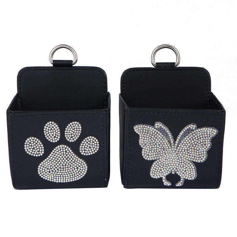 Автомобильная сумка для хранения Bling Butterfly, автомобильный воздуховод, мусорный мешок, органайзер, мобильный телефон, ключ, солнцезащитные очки, вентиляционное отверстие, подвесной ящик для хранения