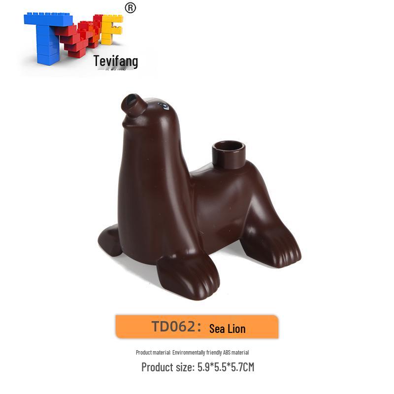 Крупные строительные блоки из частиц: Совместимые Игрушки для Обучения Животным Фермы Прерии Океана для Детей