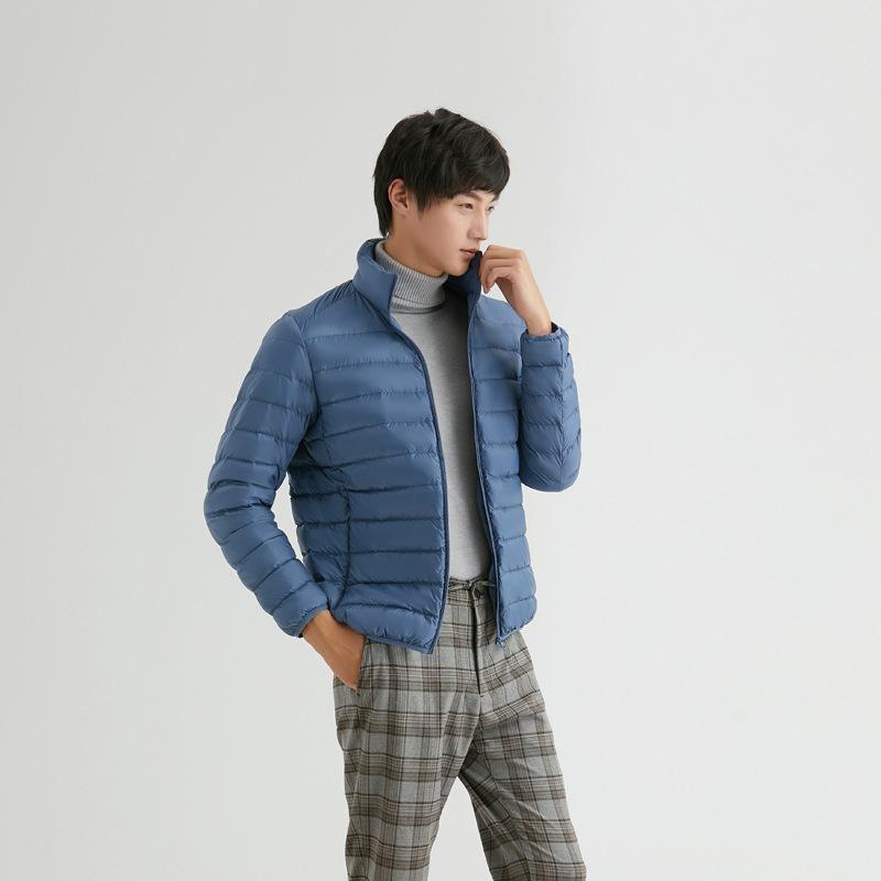 IkTok легкий и тонкий пуховик мужской с капюшоном пуховое зимнее пальто утолщенное большого размера мужское пальто