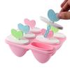 6 Cell Ice Cream Mold PP Frozen Ice Cube Sticks Makers Popsicle Lolly Mould Heart Shape Lolly Tool