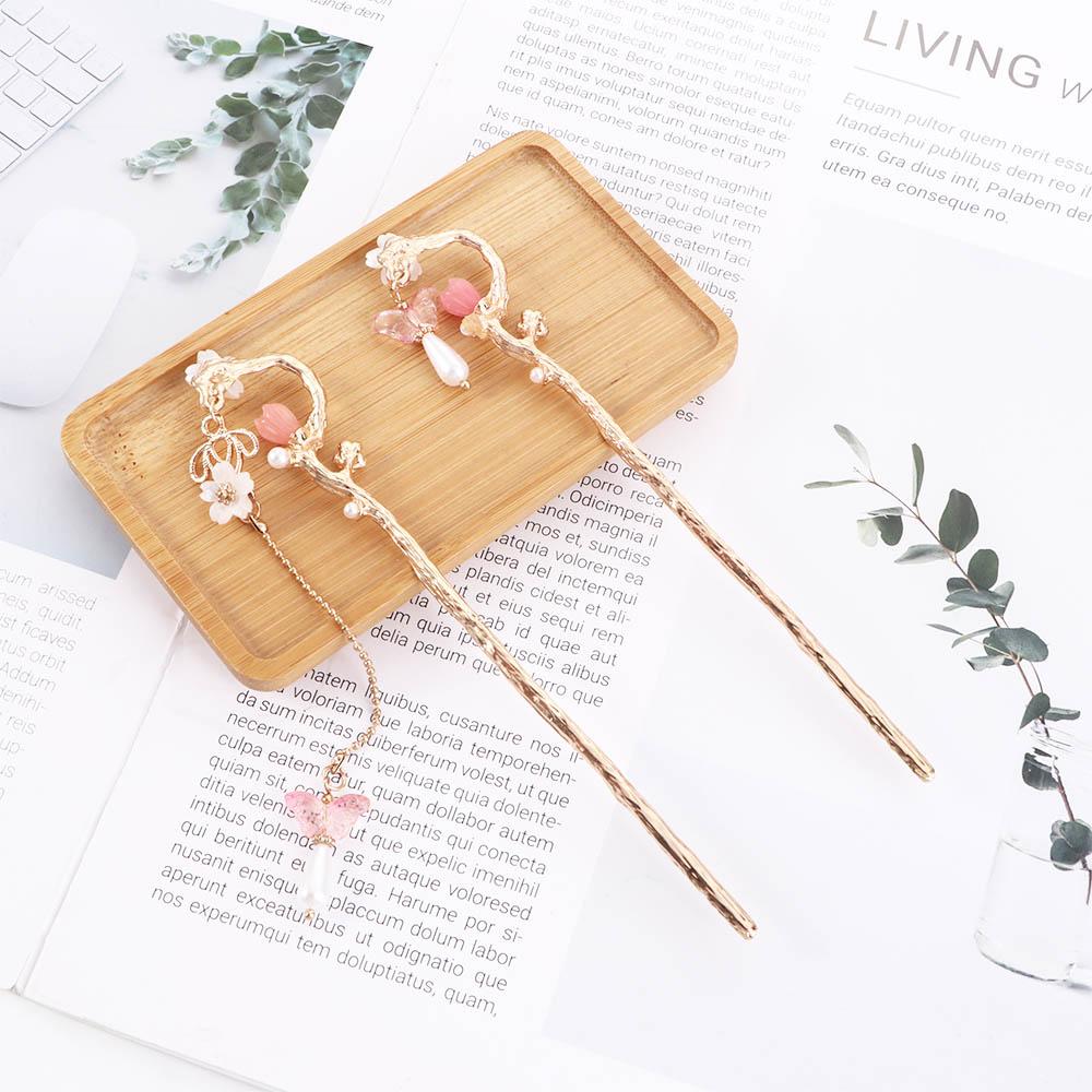 Pendent Tassel Pearl For Girls Chinese Hair Fork Korean Hanfu Hairpins Women Hair Sticks Hair Clip