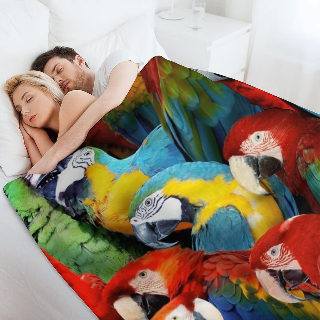 Попугаи Плед одеяла и Мягкий Плед Многоцелевые Тонкие Одеяла