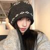 Knitted Beanie Hat For Women With Floral Pattern And Cold Weather Warmth Perfect For Autumn And Winter