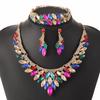 3/4Pcs Sparkling Women's Jewelry Set Baroque Women Rhinestone Jewelry Set  Outfit Accessory