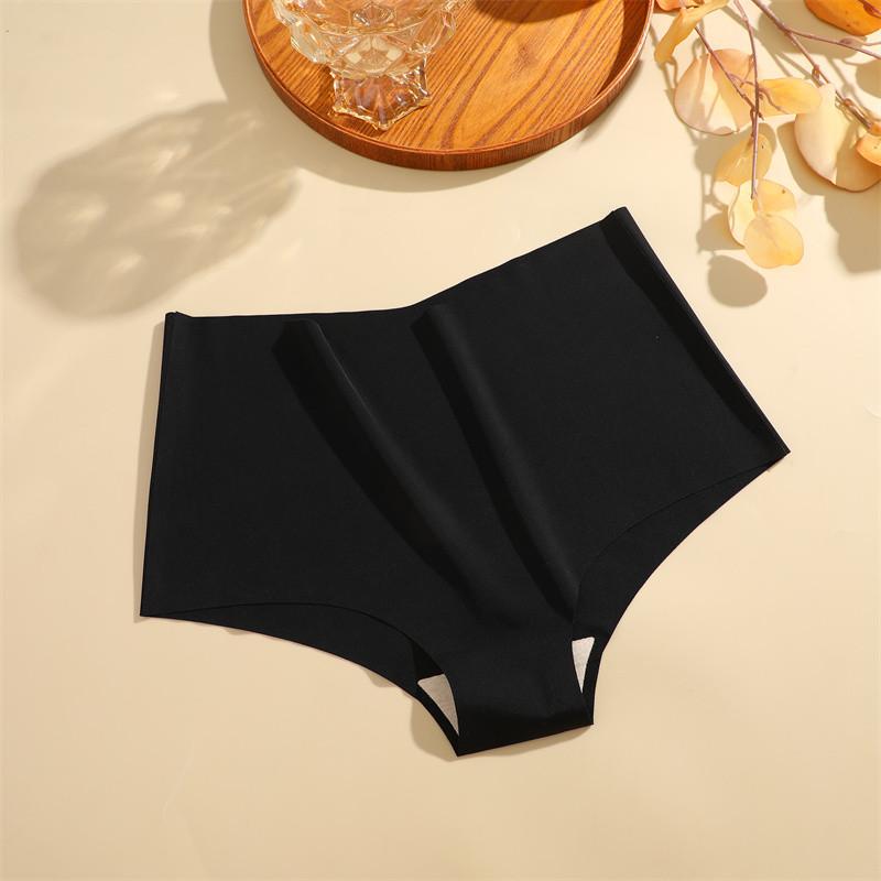FINETOO Женские трусики Ice Silk с высокой талией, бесшовные и не оставляющие следов трусы, однотонное нижнее белье