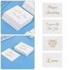 Simple Design Wedding Party Gold Stamping White Greeting Card Handwriting Message Cards Thank You