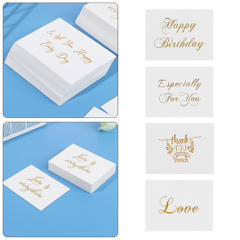 Simple Design Wedding Party Gold Stamping White Greeting Card Handwriting Message Cards Thank You