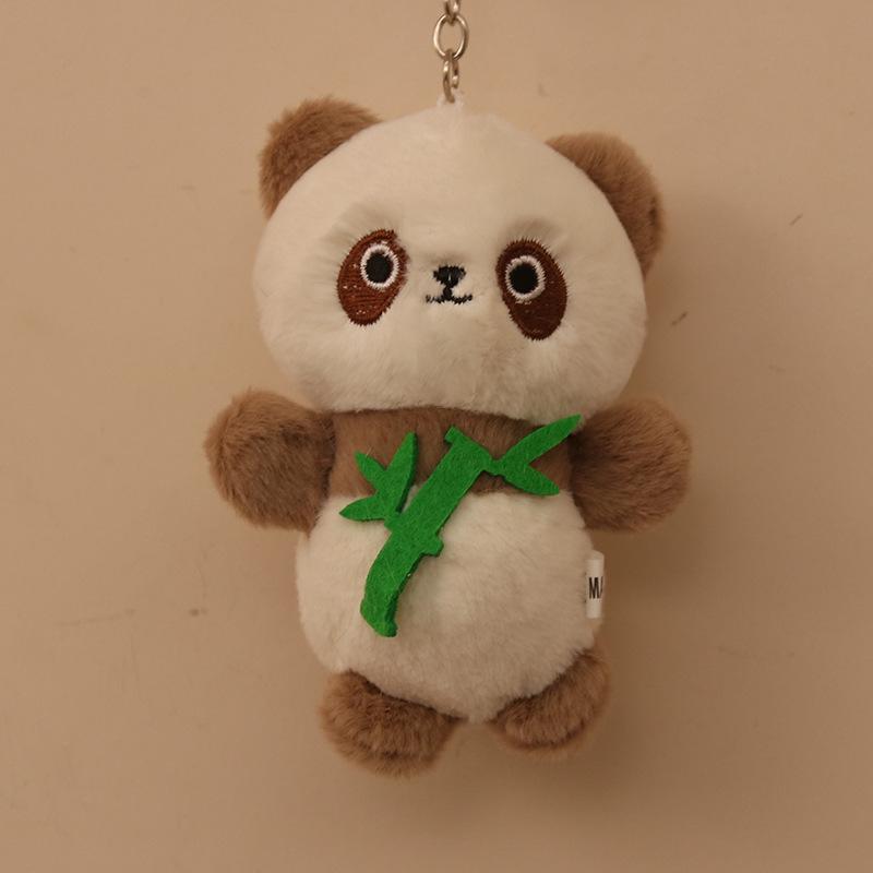 Милая плюшевая кукла, милая, держащая бамбуковый лист, панда, кукла, брелок, кулон, небольшой подарок, сувенир