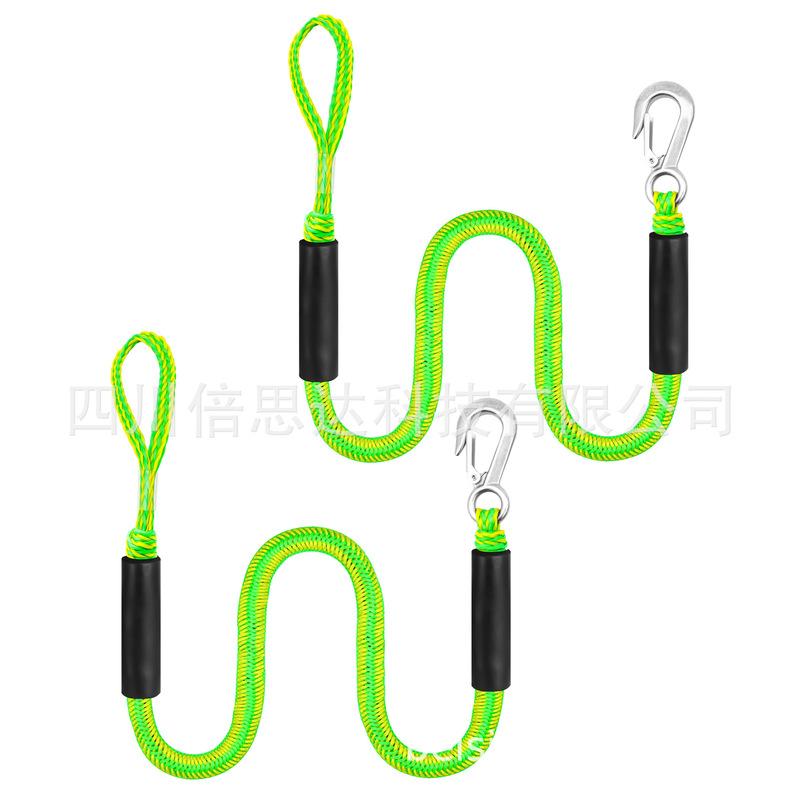 Upgraded 4FT Dock Line with New Hook Marine Bungee Rope for Boats and Inflatable Dinghies Elastic Boat Rope