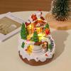 Illuminated Christmas Gingerbread Village House With Train LED Light Music Building Figurine Home Tabletop Decor Holiday Display