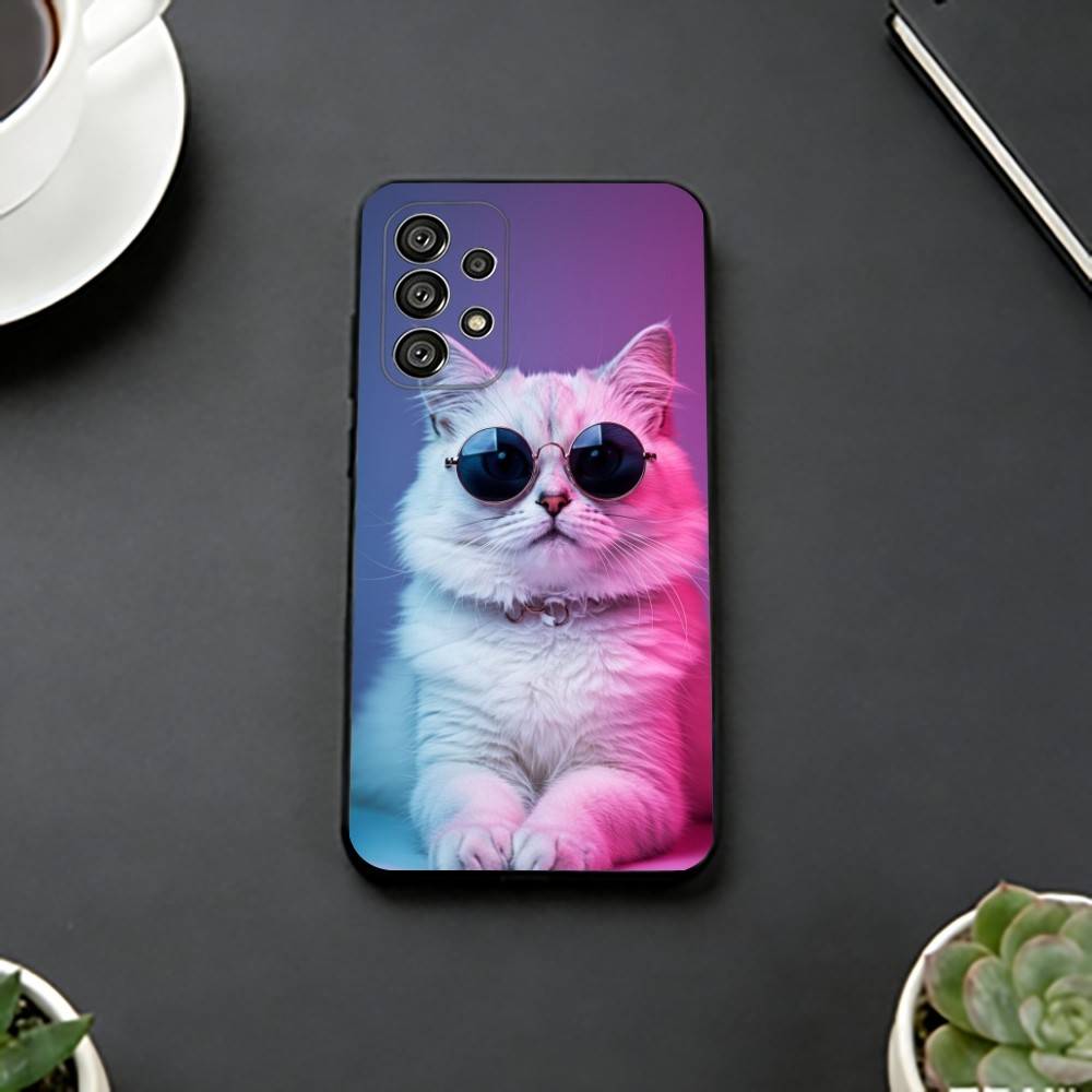 Aesthetic Cat Portraits Phone Case For Samsung S25,S24,S21,S22,S23,S30,Ultra,S20,Plus,Fe,Lite,Note,10,Black Cover