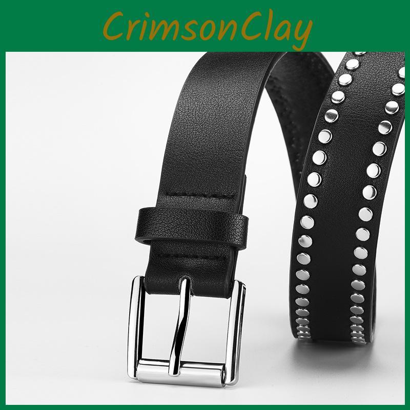 Fashionable Pu Leather Belt With Chic Rivet Buckle For Women Stylish And Versatile