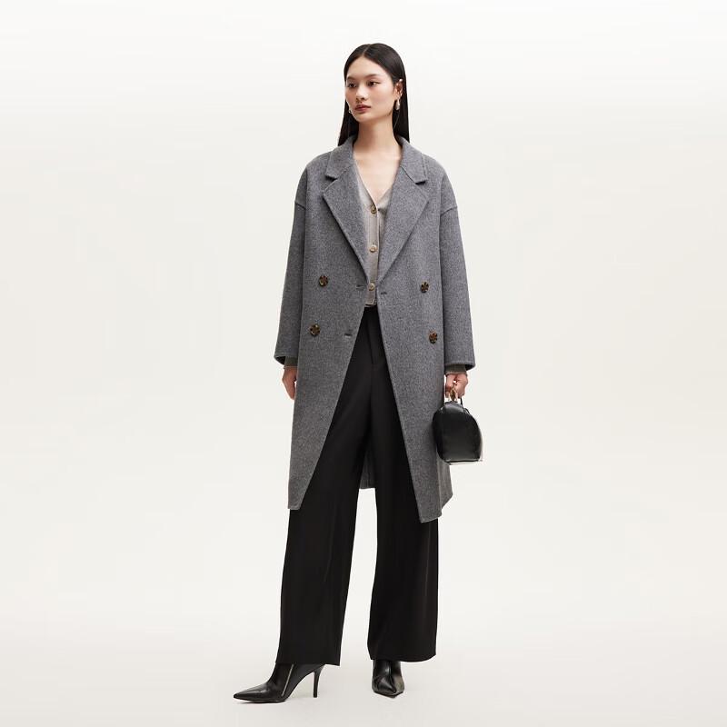 Veromoda Зимнее пальто средней длины с лацканами из чистой шерсти 2025