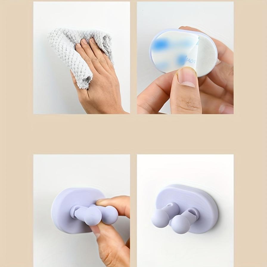 2 шт. силиконовый держатель для зубных щеток, многофункциональный крючок, крючки для бритвы, клейкий настенный крепёж для подвешивания кабеля с вилкой для полотенец, декоративный крючок