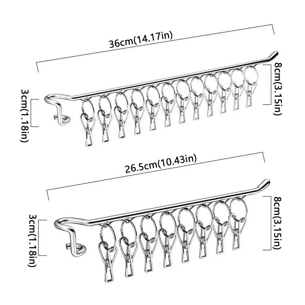 Сушилка для носков из нержавеющей стали 8/10 прищепок Прищепки для сушки Прочная вешалка для белья Органайзер для шкафа
