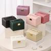Rings Necklace Jewelry Holder PU Leather Jewelry Storage Case Fashion Square Jewelry Box Outdoors